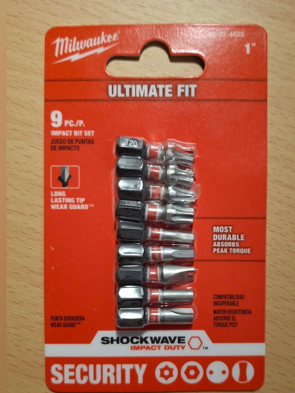 Milwaukee Shockwave Assorted 1" Impact Security Insert Bit Set Steel 9 please.